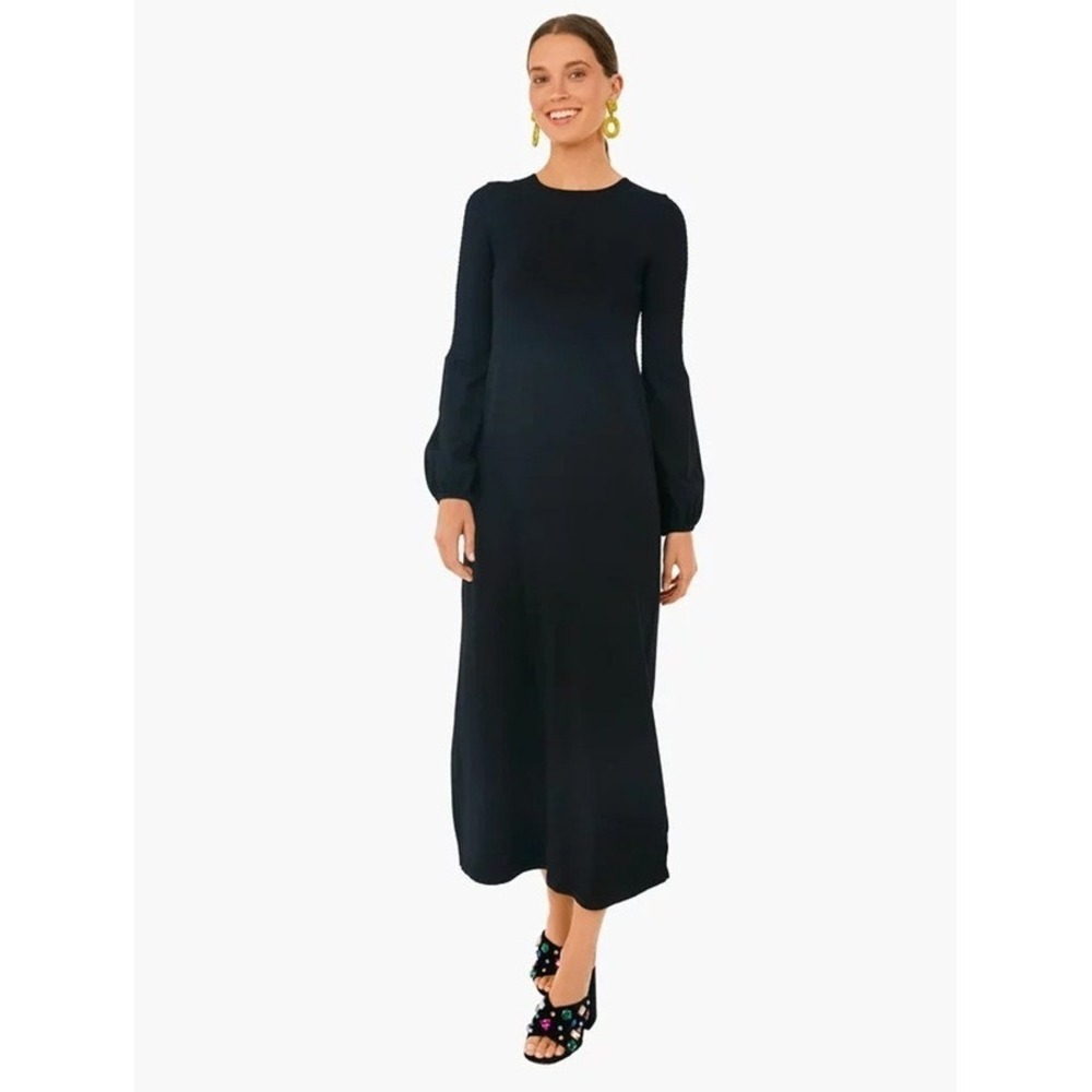 Pomander Place Black Lennox Maxi Dress Medium Tuckernuck Smocked Bell Sleeve LBD